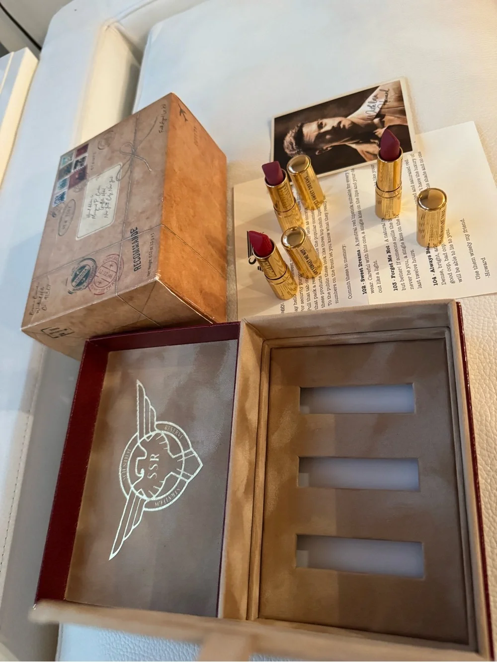 Besame Agent Carter Rare and Collectible Box set with card and three lipsticks